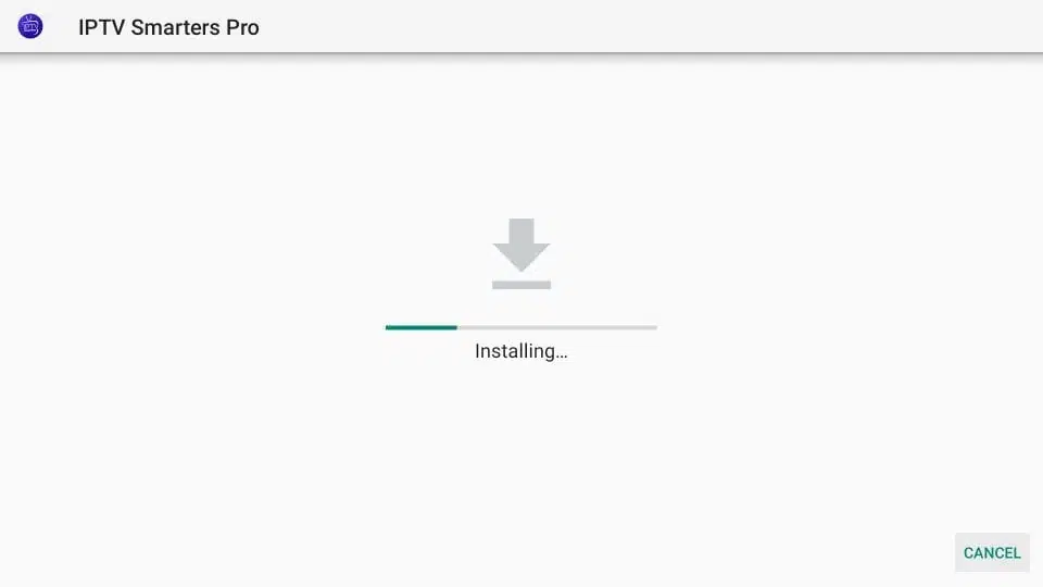 l'installation soit terminée IPTV Smarters pro