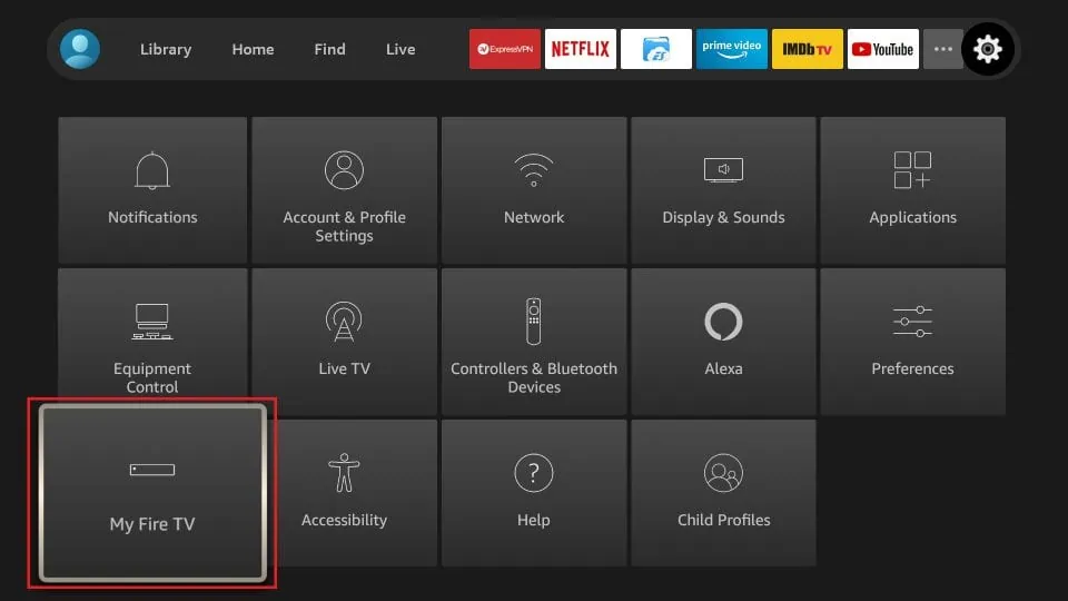 Retournez à l'écran d'accueil de la FireStick IPTV Smarters pro